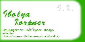 ibolya korpner business card